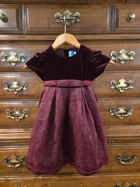 👧🌹VTG Brooke Lindsay embroidered velvet dress 4T🌹👧